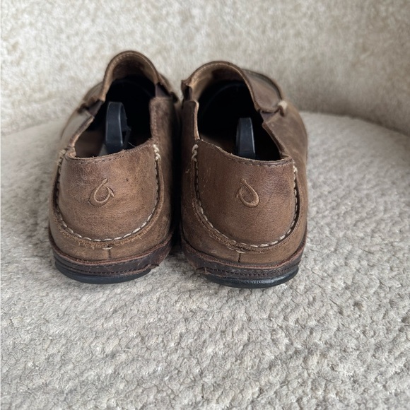 Olukai Moloa Slip On Shoes Mens 9 Brown Leather Casual Comfort Loafers main image 4